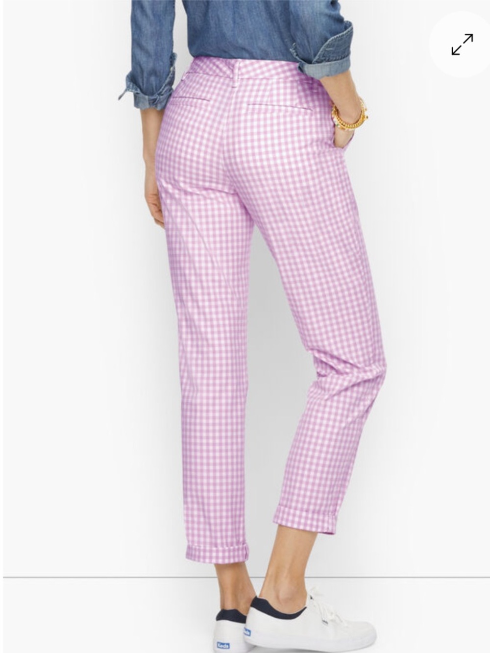 Talbots Relaxed Chinos - Perfect Check in Lilac size 14 - Picture 2 of 6